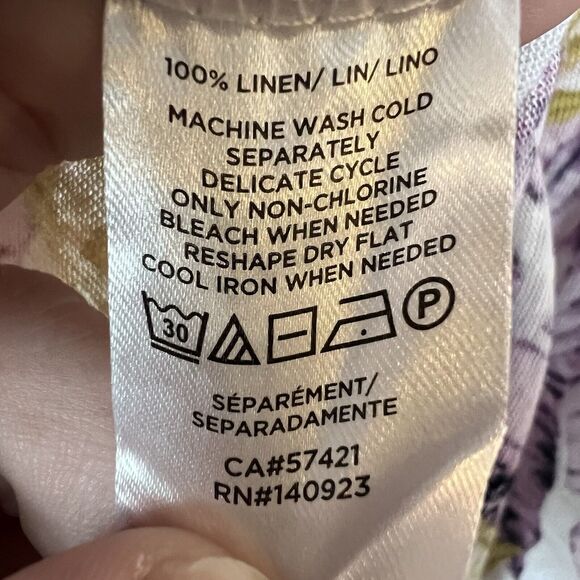 LOFT Women's Sleeveless Linen Tank Top Tropical Leaf Print Size L Multicolor - Picture 6 of 9